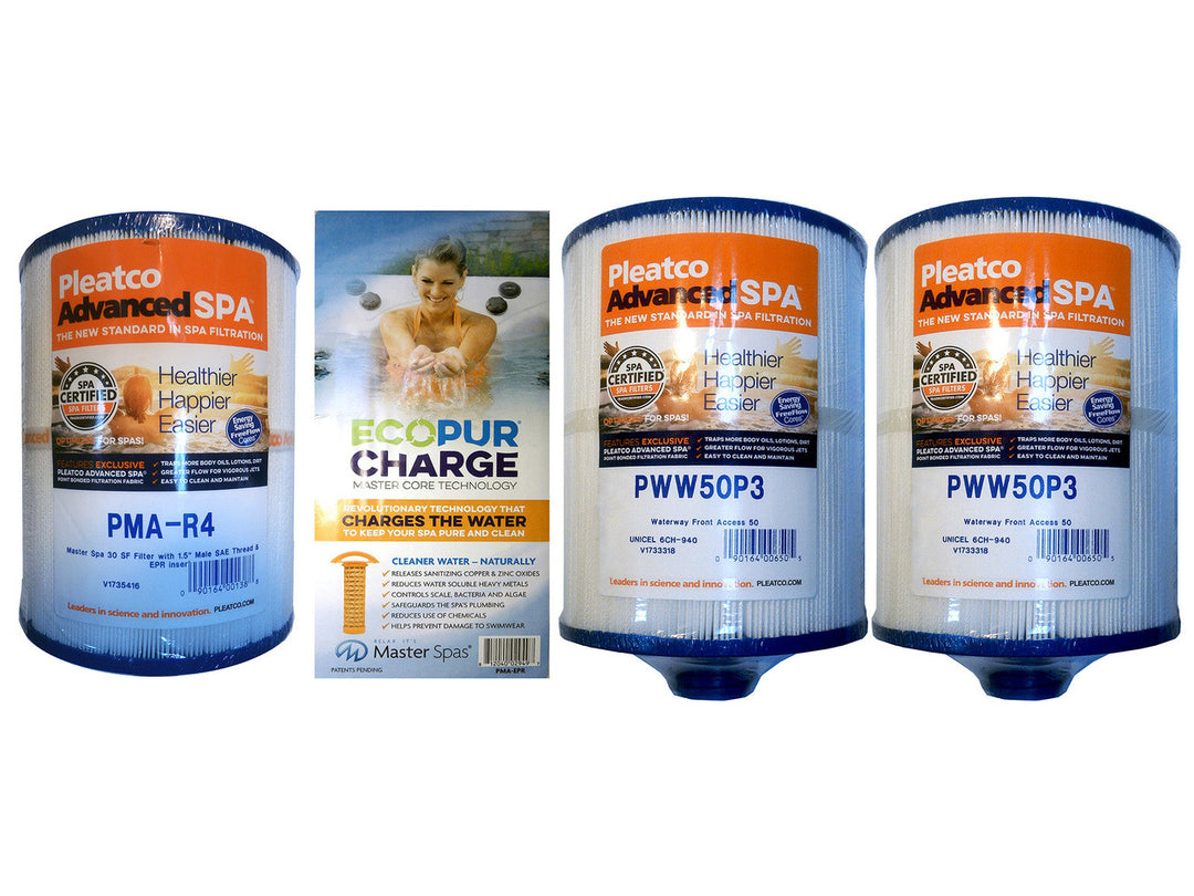 H2X Trainer/Challenger & Michael Phelps Swim Spa Eco Pur Charge Filter Set(4 piece)