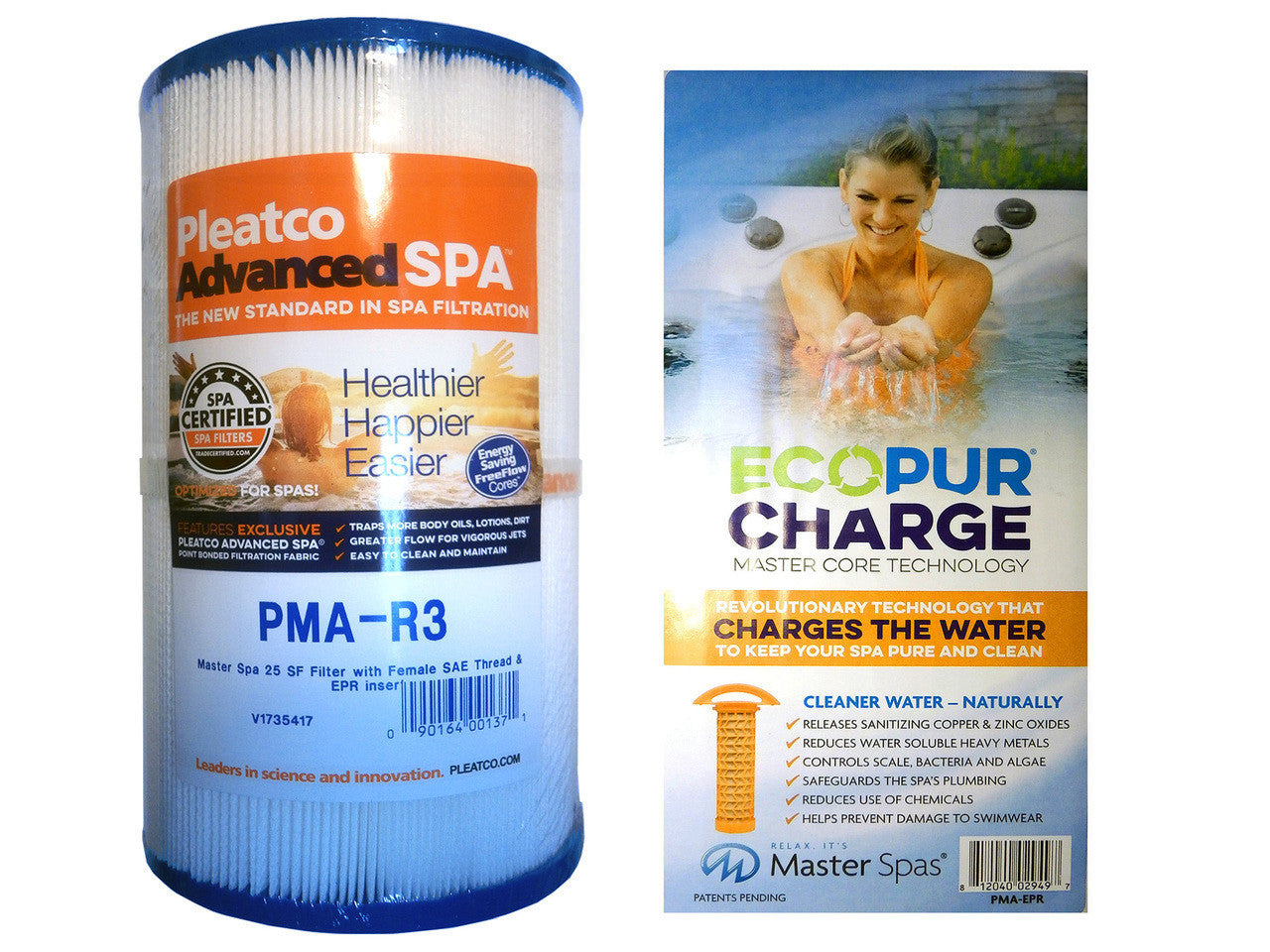 H2X Trainer 12 Swim Spa Eco Pur Charge Filter Set(3 Piece